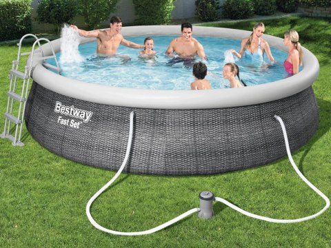 Bestway Basen rozporowy 457x107cm 8w1 rattan 57372