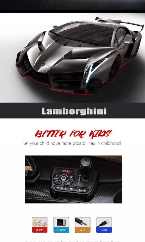 ORYGINALNE LAMBORGHINI VENENO NA AKUMULATOR, MIĘKKIE KOŁA, MIĘKKIE SIEDZENIE, LAKIER/XMX615