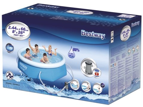 Bestway Basen ROZPOROWY 2,100L 244x66cm 8w1 57268