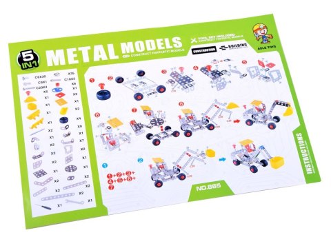 Metalowe Klocki konstrukcyjne 139 ele 5w1 ZA3541