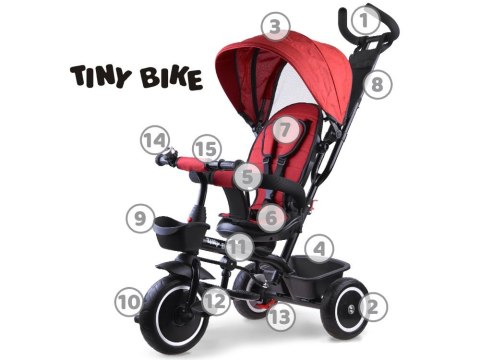 Rowerek trójkołowy Tiny Bike 3w1 z daszkiem SP0650