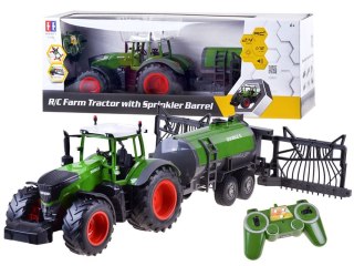 Traktor zdalnie sterowany + beczkowóz pilot RC0492