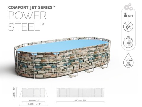 Bestway Basen stelażowy 610x366 10w1 kamień 56719