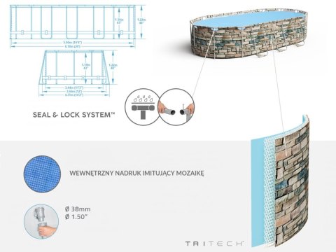 Bestway Basen stelażowy 610x366 10w1 kamień 56719