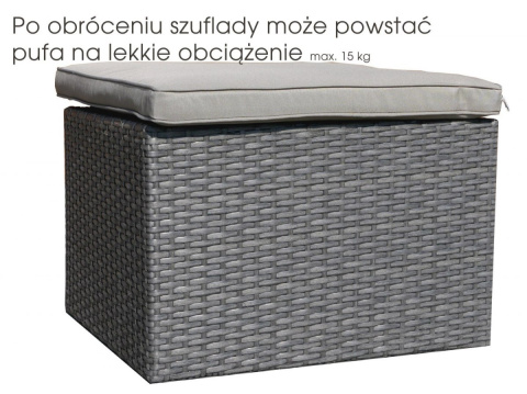 Komplet Meble Ogrodowe Z Szufladami Technorattan +sofa +stolik z szufladami + 2 fotele FS-3049