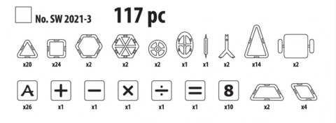 Zestaw Klocków Magnetycznych 117el.