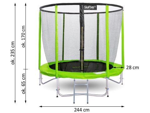 Trampolina ogrodowa SKYFLYER RING 2w1 244cm 8FT