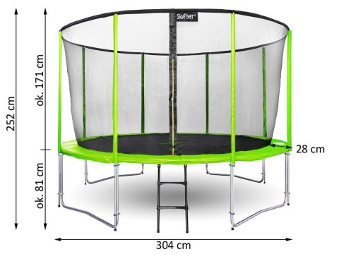 Trampolina ogrodowa SKYFLYER RING 2w1 304cm 10FT