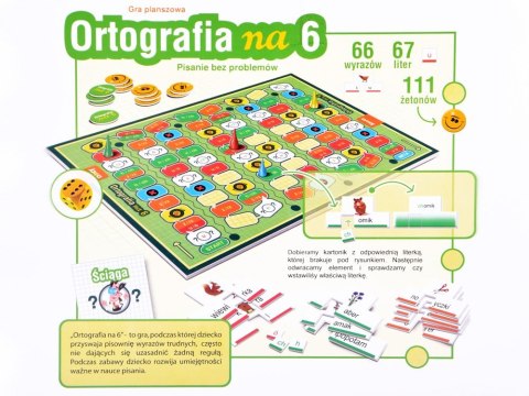 Gra planszowa edukacyjna Ortografia na 6 GR0382