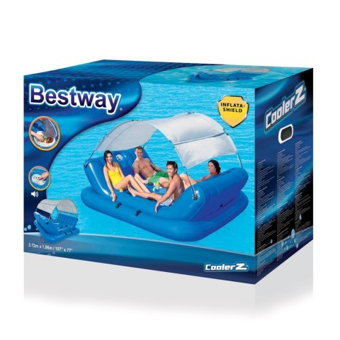 Bestway 43134 pływak basenowy i plażowy Niebieski, Biały Pływająca wyspa Winyl