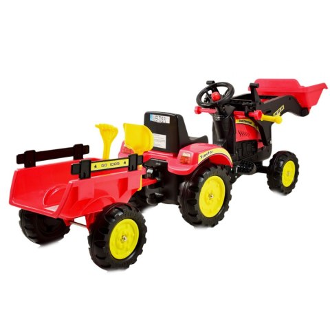 TRAKTOR NA PEDAŁY Z PRZYCZEPĄ I ŁYŻKĄ /TR3005