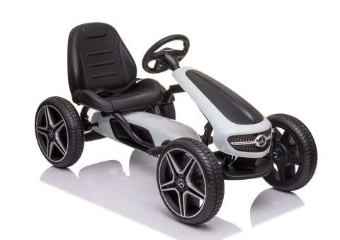 GOKART NA PEDAŁY LICENCJA MERCEDESA KOŁA EVA, MIĘKKIE SIEDZENIE Z LOGIEM MB JAKOŚĆ /XMX610