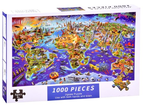 Puzzle edukacyjne Kontynenty mapa 1000 ele ZA3962