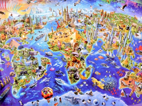 Puzzle edukacyjne Kontynenty mapa 1000 ele ZA3962