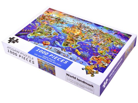 Puzzle edukacyjne Kontynenty mapa 1000 ele ZA3962