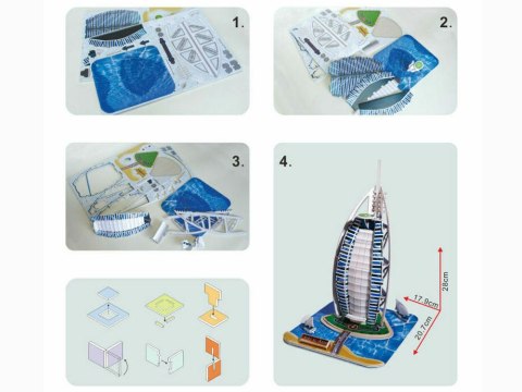 Puzzle 3D hotel Burj Al Arab 30-elementów ZA3783