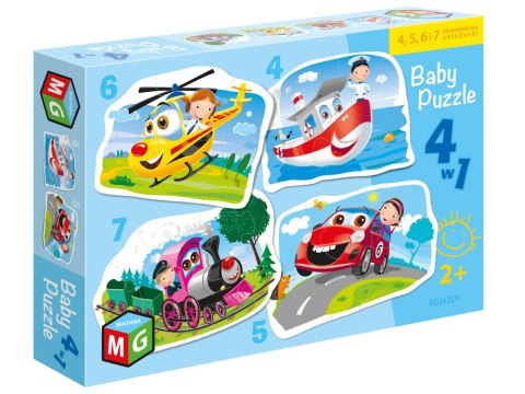 Baby Puzzle 4w1 proste układanki 2+ POJAZDY ZA4032