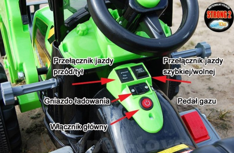 MOCNY TRAKTOR Z ŁYŻKĄ KINGDOM 12V DWIE PRĘDKOŚCI/JS328A