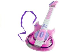 Import LEANToys Gitara Elektryczna Okulary z Mikrofonem Zestaw Róż