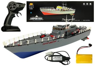 Statek Kuter Torpedowy Zdalnie Sterowany R/C 1:115 2.4G Niebieski