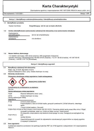 Żel Dezynfekujący do Rąk Antybakteryjny 70% 1000ml