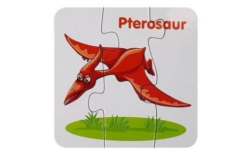 Puzzle Edukacyjne Dinozaury Angielski 10 Połączeń