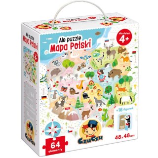 CzuCzu Ale puzzle Mapa Polski 64 el figurki ZA4065