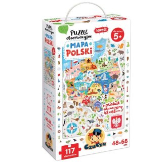 CzuCzu Puzzle obserwacyjne Mapa Polski 117e ZA4070