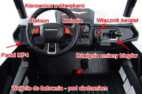 MEGA AUTO BUGGI 4X4 , PANEL MP4, MIĘKKIE KOŁA EVA, MIĘKKIE SIEDZENIE FULL OPCJA 2X 12V/XMX603