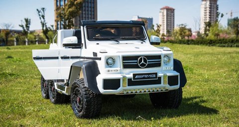 MEGA POJAZD- ORYGINALNY MERCEDES G63, NAPĘD 6X6, MIĘKKIE KOŁA, MIĘKKIE SIEDZENIE, SIEDZENIE DLA RODZICA, 12v14AH/SX-1888