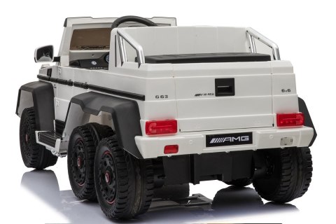 MEGA POJAZD- ORYGINALNY MERCEDES G63, NAPĘD 6X6, MIĘKKIE KOŁA, MIĘKKIE SIEDZENIE, SIEDZENIE DLA RODZICA, 12v14AH/SX-1888