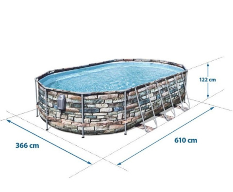 Bestway Basen stelażowy 610x366 10w1 kamień 56719