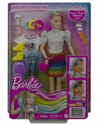 Barbie. Kolorowa fryzura panterka