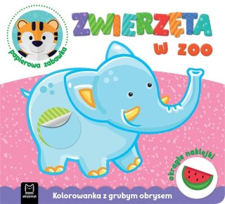 Zwierzęta w zoo. Kolorowanka z grubym obrysem