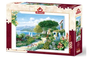 Puzzle 1500 Dom nad brzegiem morza