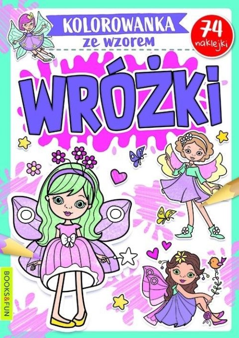 Kolorowanka ze wzorem. Wróżki