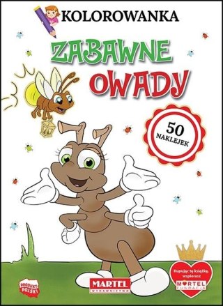 Kolorowanka. Zabawne owady z naklejkami