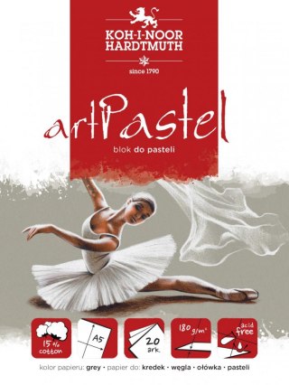 Blok do pasteli artpastel szary A5 20 kartek 180G.