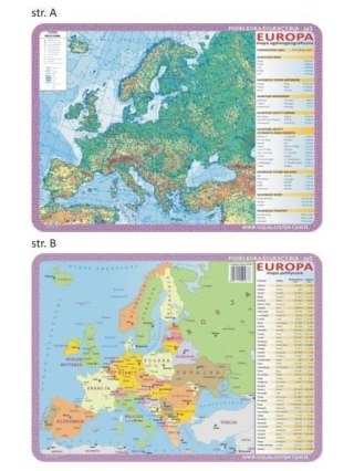 Podkładka edu. 063 - Europa mapy fizyczna i pol.