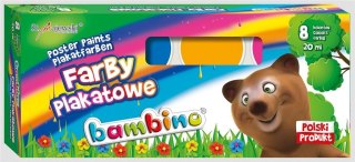 Farby plakatowe 8 kolorów 20ml BAMBINO