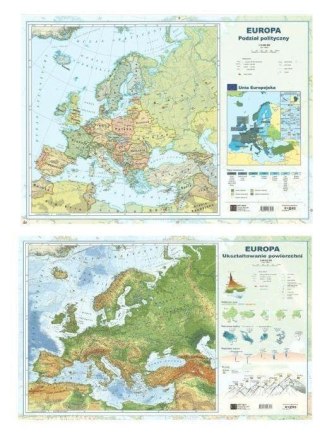 Mapa Europy A2 Dwustronna laminowana ART-MAP