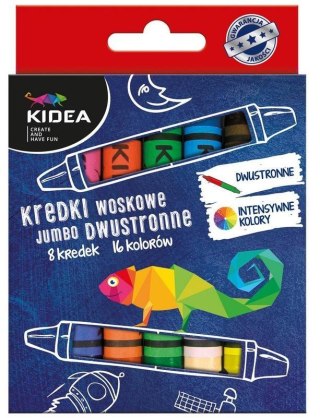 Kredki woskowe dwustronne jumbo 8 sztuk KIDEA