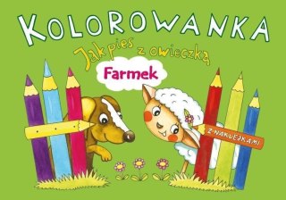 Kolorowanka. Jak pies z owieczką. Farmek