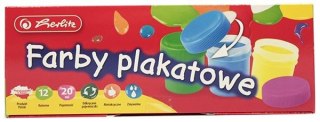 Farby plakatowe szkolne 12 kolorów x 20ml