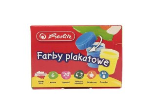 Farby plakatowe szkolne 6 kolorów x 20ml