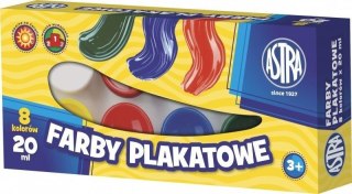 Farby Plakatowe 8 kolorów 20ml ASTRA