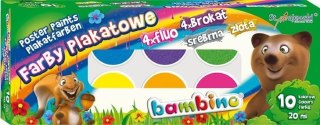 Farby plakatowe 10 kolorów 20ml BAMBINO