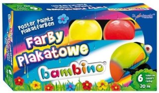 Farby plakatowe 6 kolorów 20ml BAMBINO