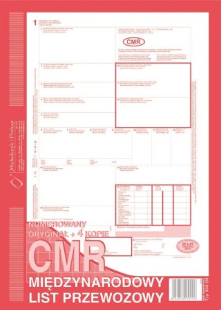 Druk 800-2N CMR Międzynarodowy list przewozowy (numerowany) A4