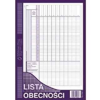 Druk-lista obecności A4 506-1